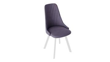 Обеденный стул Франк (паук) исп2 (Белый матовый/Микровелюр Фиолетовый) в Норильске
