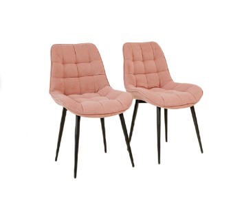 Комплект из 2-х кухонных стульев Brendoss Комфорт розовый черные ножки в Красноярске