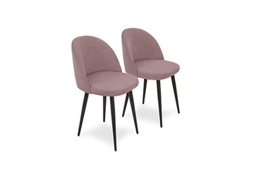 Комплект из 2-х обеденных стульев Лайт розовый черные ножки в Красноярске