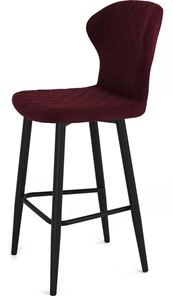 Обеденный стул Марио барный(Бордо Т175/ноги черные) в Норильске