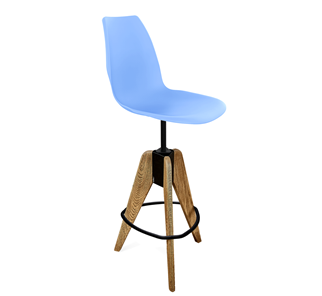 Барный стул SHT-ST29/S92 (голубой pan 278/брашированный коричневый/черный муар) в Красноярске