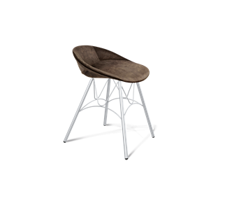 Обеденный стул SHT-ST19-SF1 / SHT-S100 (кофейный трюфель/хром лак) в Норильске