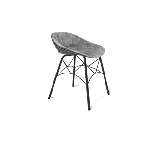 Обеденный стул SHT-ST19-SF1 / SHT-S107 (дымный/черный муар) в Норильске