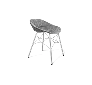 Обеденный стул SHT-ST19-SF1 / SHT-S107 (дымный/хром лак) в Норильске