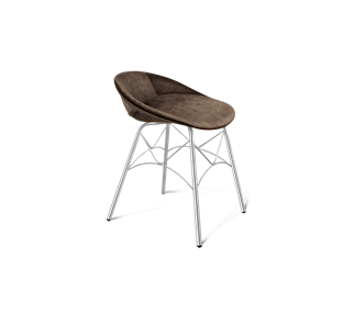 Обеденный стул SHT-ST19-SF1 / SHT-S107 (кофейный трюфель/хром лак) в Норильске
