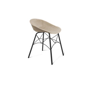 Обеденный стул SHT-ST19-SF1 / SHT-S107 (ванильный крем/черный муар) в Норильске