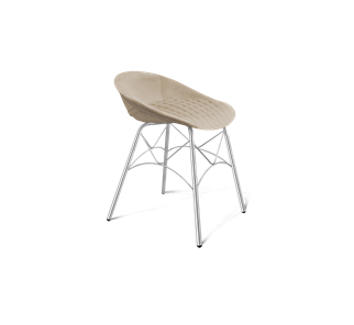 Обеденный стул SHT-ST19-SF1 / SHT-S107 (ванильный крем/хром лак) в Норильске