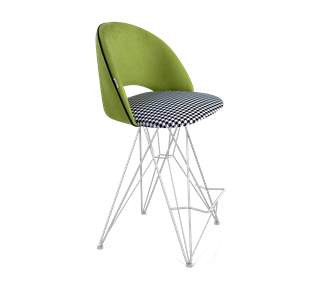 Полубарный стул SHT-ST34-3 / SHT-S66-1 (оливковый/гусиная лапка/хром лак) в Красноярске