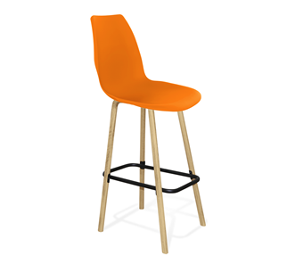 Барный стул SHT-ST29/S94 (оранжевый ral2003/прозрачный лак/черный муар) в Красноярске