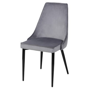 Мягкий дизайнерский стул Лорд СРП-071 Эмаль черная Веллюто серый в Красноярске