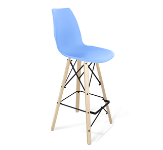 Барный стул SHT-ST29/S80 (голубой pan 278/прозрачный лак/черный) в Норильске