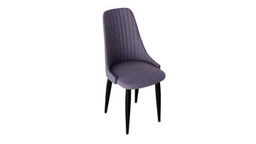 Обеденный стул Франк (конус) исп2 (Черный матовый/Микровелюр Фиолетовый) в Норильске