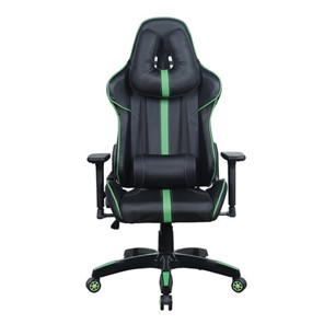 Кресло компьютерное Brabix GT Carbon GM-120 (две подушки, экокожа, черное/зеленое) 531929 в Красноярске