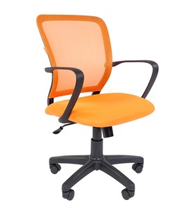 Кресло офисное CHAIRMAN 698 black TW, ткань, цвет оранжевый в Красноярске