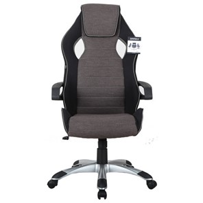 Кресло Brabix Techno GM-002 (ткань, черное/серое, вставки белые) в Норильске