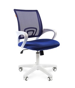 Компьютерное кресло CHAIRMAN 696 white, ткань, цвет синий в Норильске