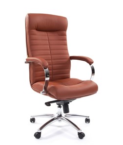 Кресло офисное CHAIRMAN 480 Экокожа Terra 111 (коричневая) в Норильске