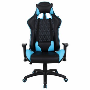 Кресло компьютерное Brabix GT Master GM-110 (две подушки, экокожа, черное/голубое) 531928 в Красноярске