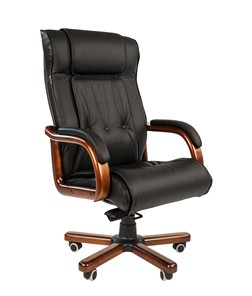 Офисное кресло CHAIRMAN 653 кожа черная в Норильске
