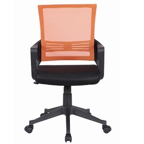 Кресло компьютерное Brabix Balance MG-320 (с подлокотниками, комбинированное черное/оранжевое) 531832 в Норильске