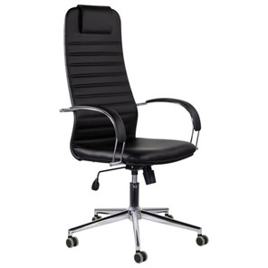 Компьютерное кресло Brabix Premium Pilot EX-610 CH (хром, кожзам, черное) 532418 в Норильске
