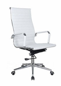 Офисное кресло ДамОфис В108 экокожа / хром, White ( белый) в Норильске