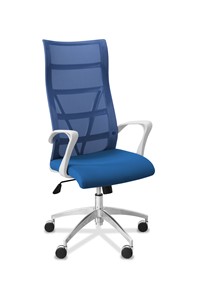 Офисное кресло Топ X белый каркас, сетка/ткань TW / синяя/голубая в Норильске