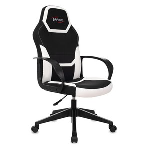 Офисное кресло BRABIX "Alpha GM-018", ткань/экокожа, черное/белое, 532640, GM-018_532640 в Красноярске