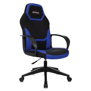 Офисное кресло BRABIX "Alpha GM-018", ткань/экокожа, черное/синее, 532638, GM-018_532638 в Красноярске