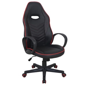 Офисное кресло BRABIX "Flame GM-004", экокожа, черное/красное, 532499 в Норильске