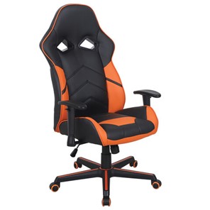 Офисное кресло BRABIX "Storm GM-006", регулируемые подлокотники, экокожа, черное/оранжевое, 532502 в Норильске