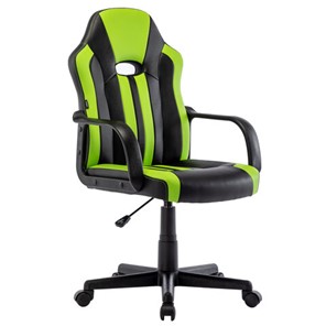 Офисное кресло BRABIX "Stripe GM-202", экокожа, черное/зеленое, 532511 в Норильске