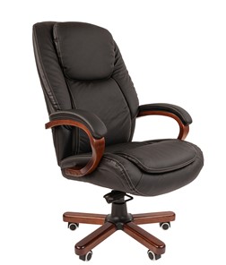 Кресло офисное CHAIRMAN 408 кожа черная в Норильске
