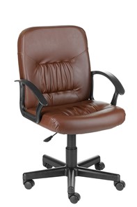 Кресло офисное Чат кожзам коричневый в Красноярске