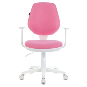 Компьютерное кресло Brabix Fancy MG-201W (с подлокотниками, пластик белый, розовое) 532409 в Красноярске