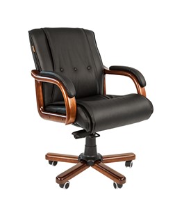 Офисное кресло CHAIRMAN 653M кожа черная в Норильске