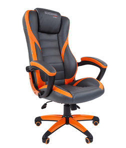 Компьютерное кресло CHAIRMAN GAME 22 эко кожа, серый/оранжевый в Красноярске