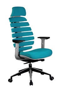 Кресло компьютерное Riva Chair SHARK (Лазурный/серый) в Норильске