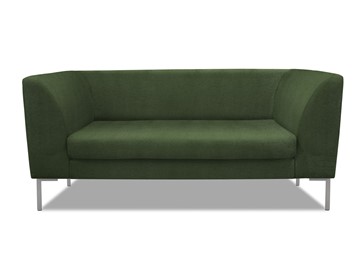 Мягкий офисный диван Сиеста 2-местный, ткань Сахара / зеленая С39 в Красноярске