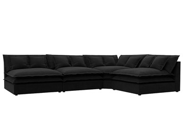 Угловой диван Лига-040, Черный (микровельвет) в Норильске