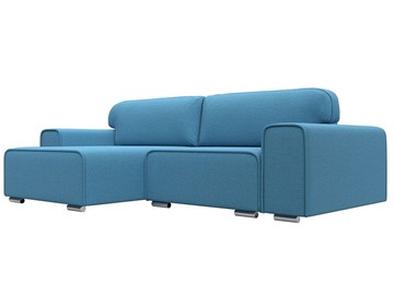 Угловой диван с оттоманкой Лига-029, Амур голубой (Рогожка) в Норильске