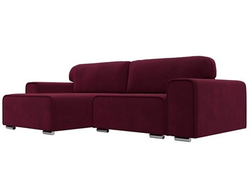 Угловой диван с оттоманкой Лига-029, Бордовый (Микровельвет) в Норильске
