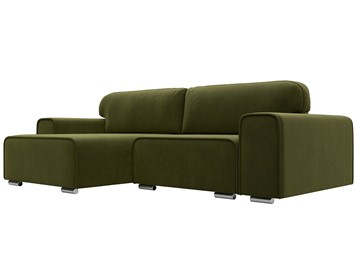 Угловой диван с оттоманкой Лига-029, Зеленый (Микровельвет) в Норильске