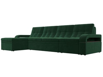 Угловой раскладной диван Лига-035 Лонг, Зеленый (Велюр) в Красноярске