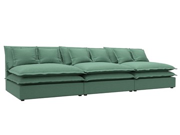 Прямой диван Лига-040 Лонг, Амур зеленый (Рогожка) в Норильске