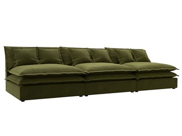 Прямой диван Лига-040 Лонг, Зеленый (Микровельвет) в Норильске
