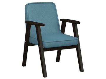 Кресло Ретро ткань голубой, каркас венге в Норильске