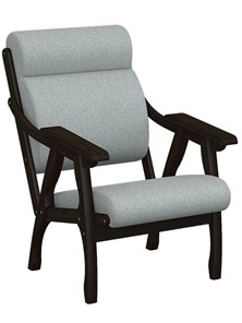 Кресло мягкое Вега 10 ткань серый, каркас венге в Норильске