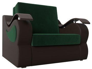 Раскладное кресло Меркурий (60), Зеленый\Коричневый (Велюр\Экокожа) в Норильске