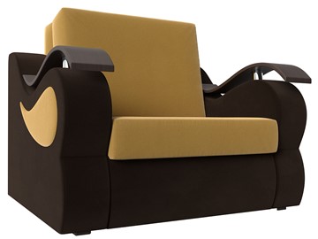 Кресло-кровать Меркурий (60), Желтый\коричневый (Микровельвет\Экокожа) в Красноярске
